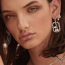 Cherry + Heart Studded Huggies | Silver | Swarovski Crystals