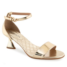 Jazzy Sandal Dress Sculpted | Gold Mirror Metallic Faux Leather