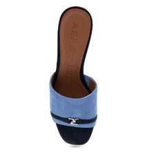 Gela Sandal Dress Block Heel | Blue Jean Suede