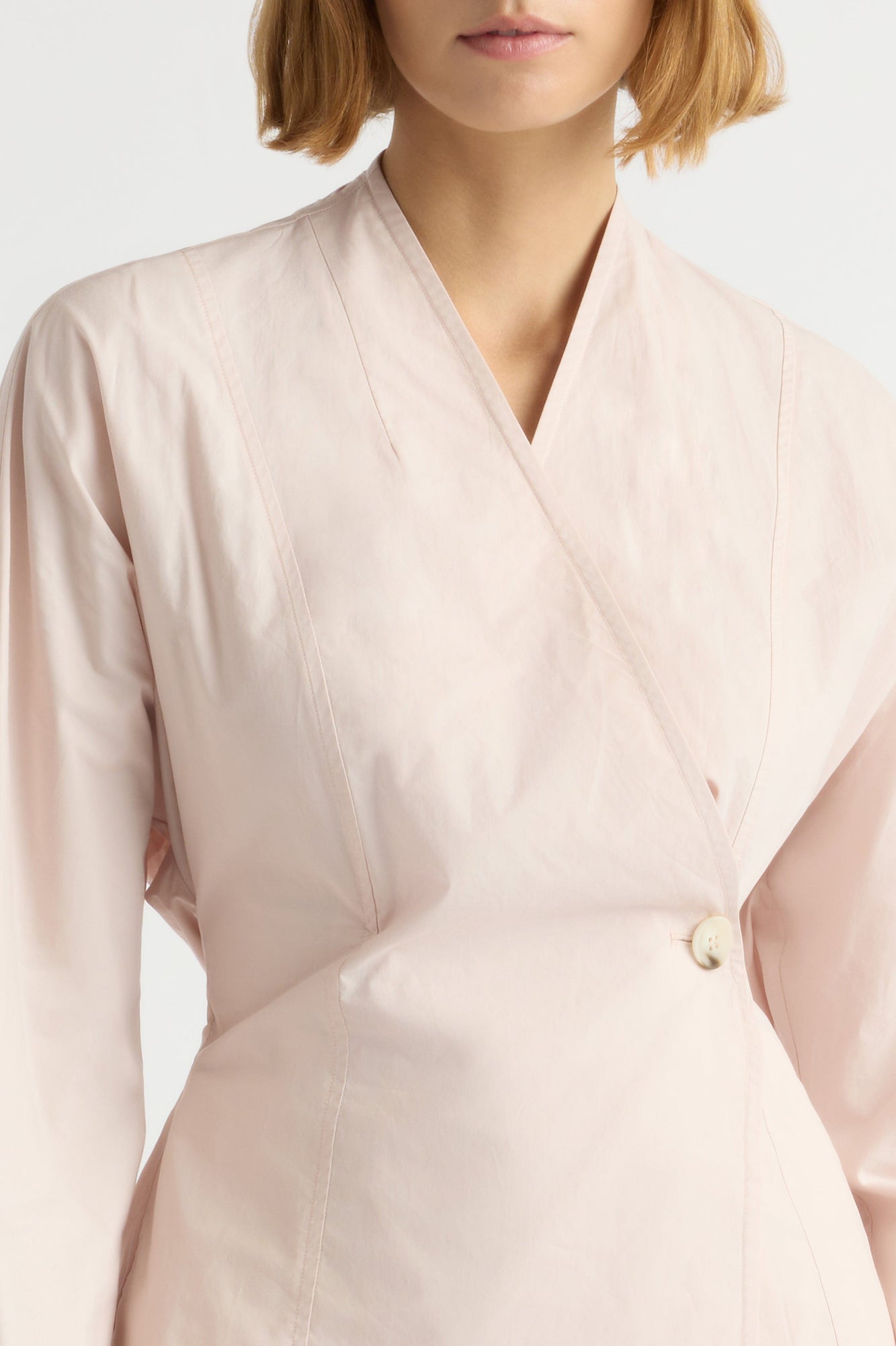 Mali | Zainab Sculpted Cotton Wrap Blouse in Size Small