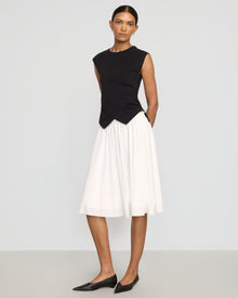 Vanessa | Zazie Shirred Stretch-Waist Midi Skirt in Size Small
