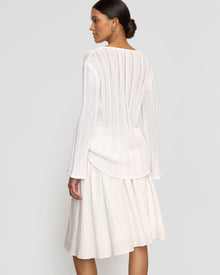 Vanessa | Zazie Shirred Stretch-Waist Midi Skirt in Size Small