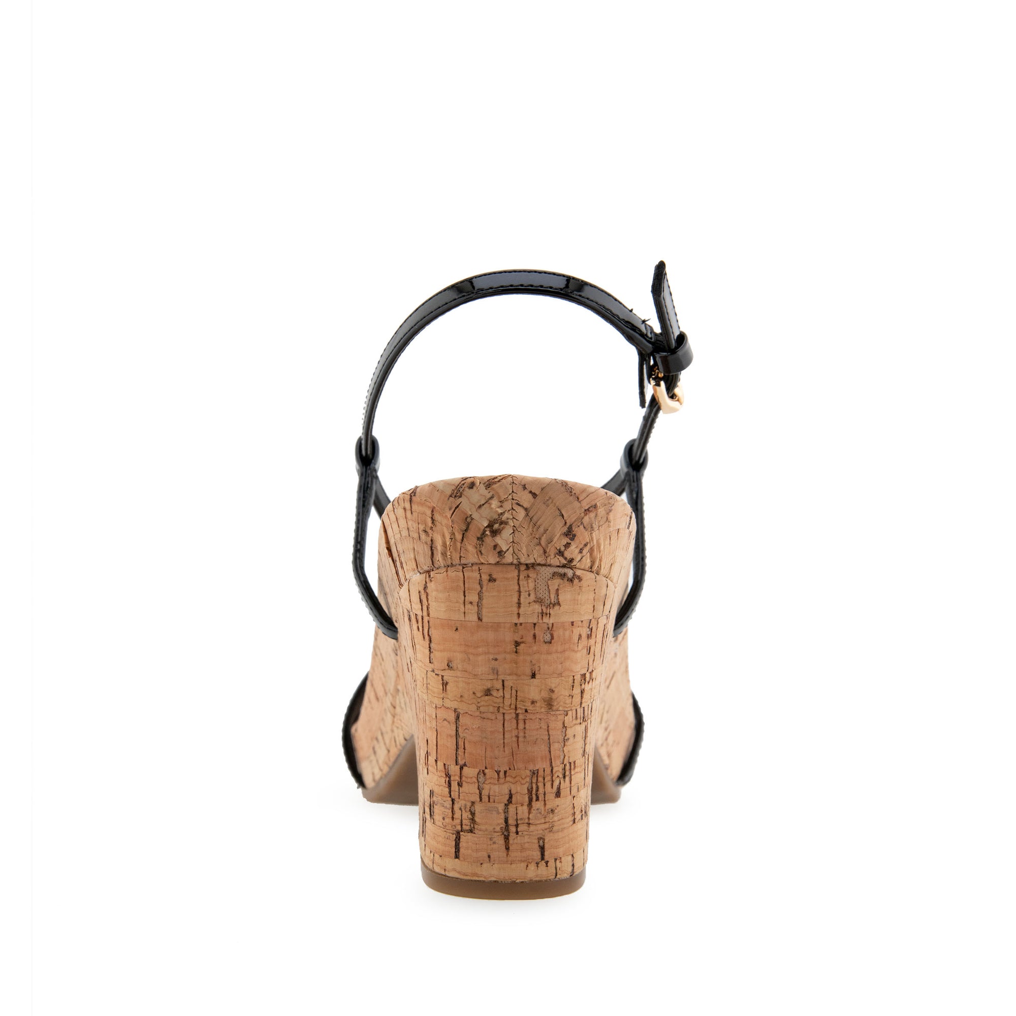 Miles Sandal Dress Platform | Black Faux Leather/Cork